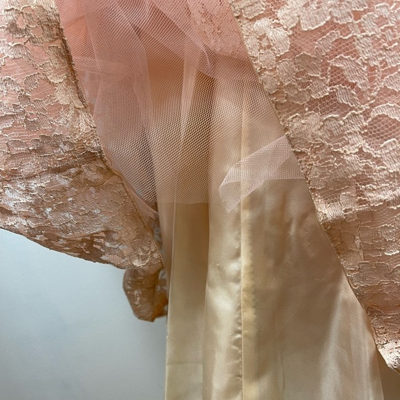 Vintage 50's Small Pink Lace Full Sweep Hollywood Maisel Style‎ Cocktail Dress - Picture 14 of 14